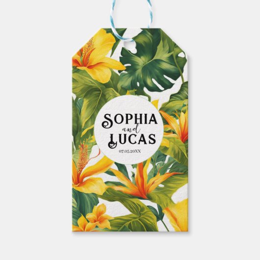 黄熱帯フローラ結婚ズ ギフトタグ (正面)