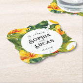 黄熱帯フローラ結婚ズ ペーパーコースター (アングル)