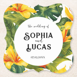 黄熱帯フローラ結婚ズ ペーパーコースター