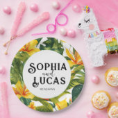 黄熱帯フローラ結婚ズ ペーパープレート (パーティー)