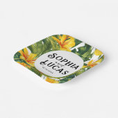 黄熱帯フローラ結婚ズ ペーパープレート (傾斜あり)