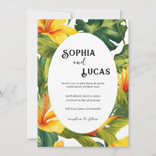 黄熱帯フローラ結婚ズ 招待状 (正面)