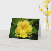 黄熱帯花誕生日グリーティングカード カード (黄色い花)