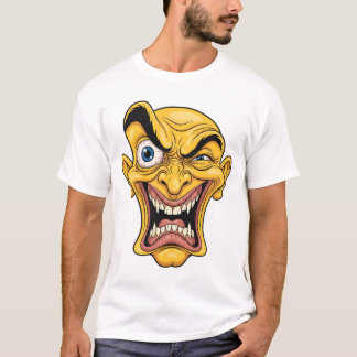 黄熱狂する色風合顔Tシャツ Tシャツ