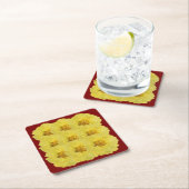 黄牡丹コースター黄色い牡丹のコースター スクエアペーパーコースター (インサイチュ)