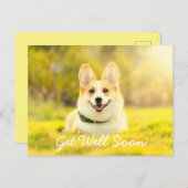 黄犬と勇気付けられるが元気 ポストカード (正面/裏面)