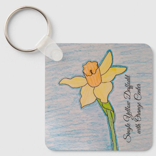 黄独身の色水仙オレンジ中心 キーホルダー (正面)