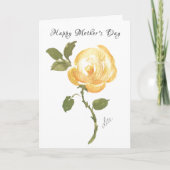 黄独身の色薔薇の母の日カード カード (正面)