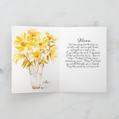 黄独身の色薔薇の母の日カード カード (内部)