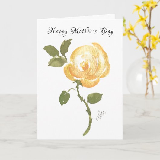 黄独身の色薔薇の母の日カード カード (黄色い花)