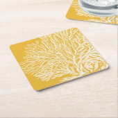黄珊瑚 スクエアペーパーコースター (アングル)
