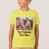 黄男女兼用色パーソナライズされたの写真と文字 Tシャツ (正面)