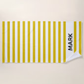 黄白ストライプの色 ビーチタオル (正面)