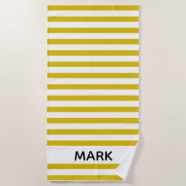 黄白ストライプの色 ビーチタオル