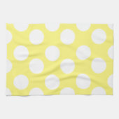 黄白大水玉模様タオル キッチンタオル (横)