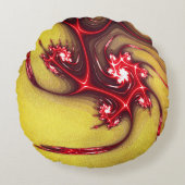 黄砂の質感に赤みを帯びたフラクタルのトカゲ ラウンドクッション (正面)