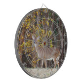 黄秋の木の前の鹿 ダーツボード (正面左)