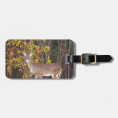 黄秋の木の前の鹿 ラゲッジタグ (正面横)