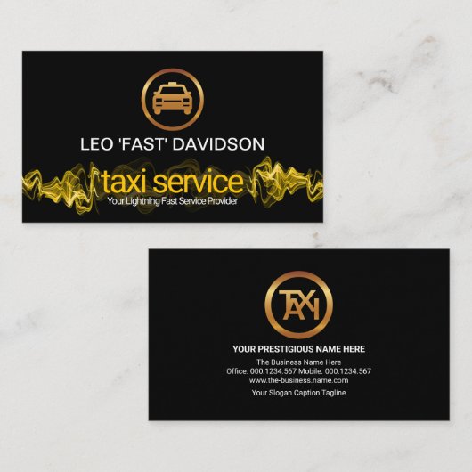 黄稲妻パルス金ゴールドタクシー指定運転者 名刺 (正面/裏面)