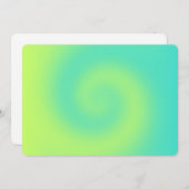 黄空白のターコイズグラデーション回転 招待状 (正面/裏面)