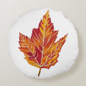 黄紅葉丸い枕 ラウンドクッション (裏面)