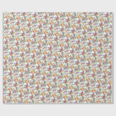 黄素晴らし色の鳥お洒落フローラ ラッピングペーパー (フラット)