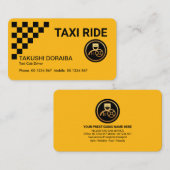 黄素晴らし色タクシーのチェックボックスCabドライバ 名刺 (正面/裏面)