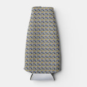 黄素晴らし青パターン（の模様が）ある ボトルクーラー (正面)