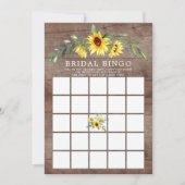 黄素朴ひまわりビンゴブライダルシャワーゲーム 招待状 (正面)