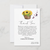 黄素朴ひまわりブライダルシャワー サンキューカード (正面)