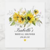 黄素朴ひまわりブライダルシャワー ワインラベル (シングルラベル)