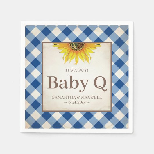 黄素朴ひまわりベビーQ スタンダードカクテルナプキン (正面)