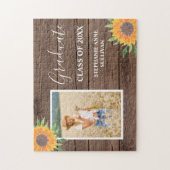 黄素朴ひまわり木材卒業 ジグソーパズル (縦)