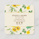 黄素朴ひまわり水彩名刺 スクエア名刺 (裏面)