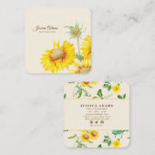 黄素朴ひまわり水彩名刺 スクエア名刺 (正面/裏面)