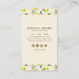 黄素朴ひまわり水彩名刺 名刺