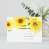 *~*黄素朴ひまわり結婚式RSVP 出欠カード (スタンド正面)
