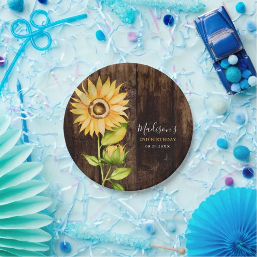 黄素朴ひまわり誕生会 ペーパープレート (パーティー)