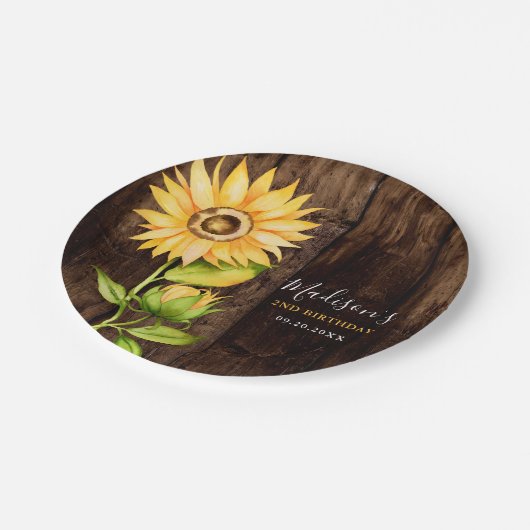 黄素朴ひまわり誕生会 ペーパープレート (アングル)