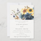 黄素朴海軍ひまわりフローラ婚約 招待状 (正面)