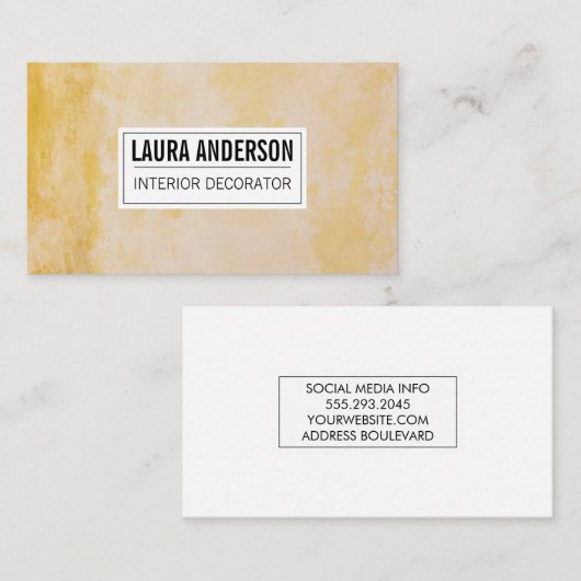 黄素朴色のグランジ背景 名刺 (正面/裏面)