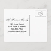 黄素朴色の花とバーンドウッド新しい住所 案内ポストカード (裏面)