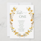 黄素朴色の野結婚花の表 招待状 (正面)