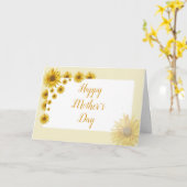 黄素朴色ひまわりかわいらし母の日 カード (黄色い花)