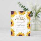 黄素朴色ひまわりドット結婚式招待状 (スタンド正面)