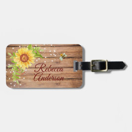 黄素朴色ひまわりパーソナライズされた ラゲッジタグ
