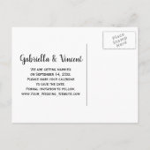 黄素朴色ひまわりベール結婚式の日付を保存 案内ポストカード (裏面)