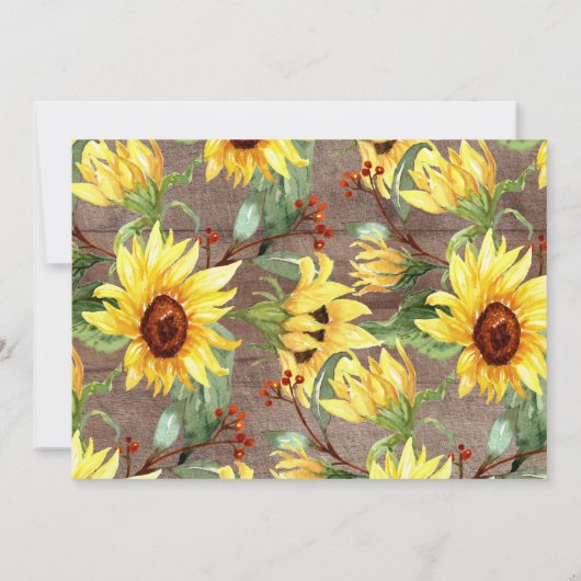 黄素朴色ひまわりリハーサルディナー 招待状 (裏面)