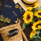 黄素朴色ひまわり水彩暗背景 名刺