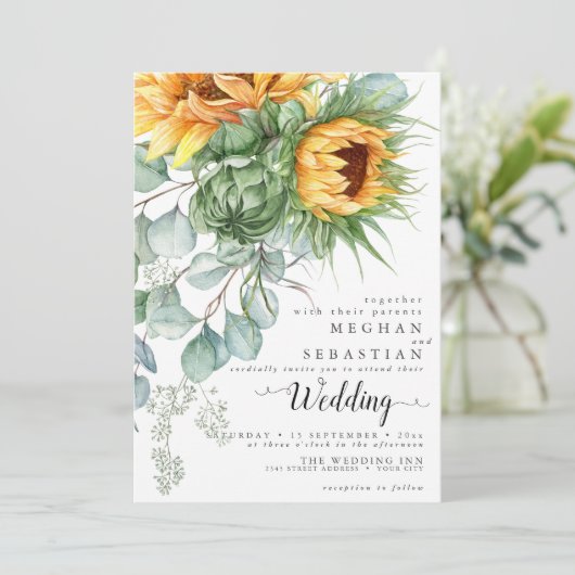 黄素朴色ひまわり 招待状 (スタンド正面)